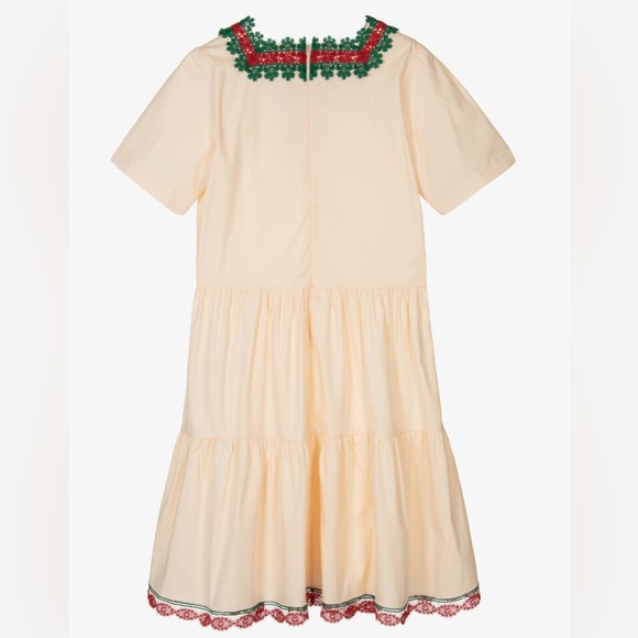 AUTH GIRLS’ GUCCI S/S GIRLS’ IVORY COTTON TIERED DRESS - SZ 5Y - Picture 2 of 10